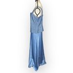 Alex Evenings  Maxi Gown Women's 12 Icy Blue Sleeveless Square Neck Long Photo 1