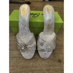 Sam Edelman Women's Cindie Kitten Heel Mule Size 8.5 Rhinestone Silver Photo 1