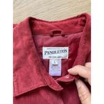 Pendleton VTG  Red Suede Leather Jacket Long sleeve Button Up Women’s Size Large Photo 5