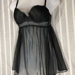 Victoria's Secret Victoria’s Secret size 34B black short chamise teddy open back lingerie sheer Photo 3