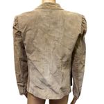 Vintage Suede Tan Open Front Pocket Jacket Puff Sleeve Womens Juniors 9 10 Photo 5