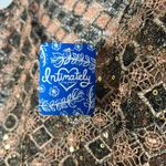 Free People NWT Intimately  Peach/Black/Gold Full Crochet/Sequin Mini Dress Med Photo 4