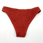 Cupshe Womens Bikini Bottom Size Small Smocked High Cut Rusty Red Beachy Surf Photo 1