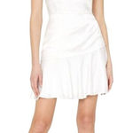 Milly Dress Women 0 White Satin Sleeveless Cowl Neck Nia Mini Bridal Party Photo 0