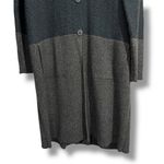 J. Jill Charcoal Gray Blue Colorblocked Knit Long Coatigan Jacket Size L Photo 3