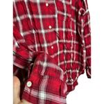 Hollister Women's  Red White Plaid Long Sleeve Button Down Flannel Size Medium Photo 3