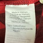 Madewell  Women's Red Black Plaid Check Flannel Half Button Down Shirt Top Sz XXS Photo 3