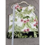 Kaudiana Hawaii Tropical Orchid Leaf Print Sleeveless Tank Top Women's M Rare White Size M Photo 4