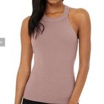 Alo Yoga Insight Ribbed Tank Top Mauve Woodrose Built in Soft Bra Size Small Photo 0