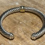 David Yurman Cable Station Bracelet Sterling 18K Yellow Gold & Pavé Diamonds Photo 8
