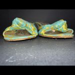 Kate Spade  Silk Metallic Floral Preppy Designer Classic Slip On Sandal Heels 8AA Photo 3