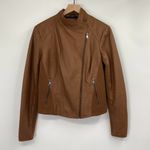 Marc New York Andrew Leather Moto Jacket Chic Felix Whiskey Brown Womens Large Photo 3