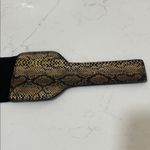 Black and Gold Wide Belt with Snakeskin Detail Photo 4