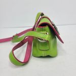 Dooney & Bourke Vtg Y2K  Lime Green & Pink Trim Rainbow Heart Buckle Mini Photo 1