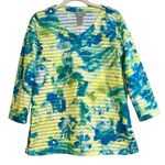 Multiples NWT  Missy Seaside Multicolor Layered Floral 3/4 Sleeve Blouse XS Photo 0