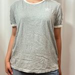 Adidas Gray & White Striped Cotton Short Sleeve Athletic T-Shirt Size Medium Photo 0