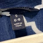 Lands' End Swim Coverup Tunic Dress Beach Pool Small Navy Blue White Embroidered Photo 3