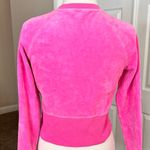 Lilly Pulitzer Vintage  Velour Jacket Zip Up Cropped Pink 90’s S Small Photo 2