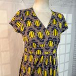 Boden Yellow Navy and Grey Floral ShortSleeve Dress Jersey Size 8 Photo 1