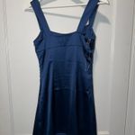 Peppermayo  Exclusive - Odette Satin Mini Dress - Navy Photo 3