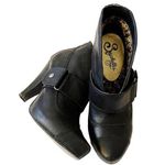 Seychelles  black leather high heel booties with buckle detail Photo 1