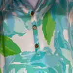 Lilly Pulitzer Elsa Top First Impressions Poolside Blue Silk Blouse Size XS Photo 2