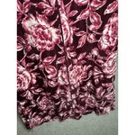 Miss Elaine Medium House Coat Robe Floral Womens Velour Zip Pink Burgundy Photo 10