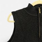 Karen Scott Late 90s 100% Wool Black Zip Up Sweater Vest Large Preppy Minimalist Photo 3