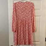 Boden Red and White Leaf Print Long Sleeve Dress size 6R brand new with tag Photo 5