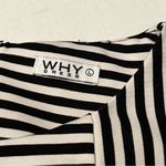 Why Dress Women Size Large Black White Striped Blouse Handbag Faux Pearls Preppy Photo 2