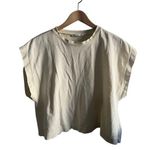 ZARA cropped muscle tee cream size med Photo 0