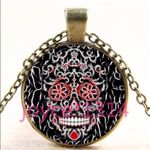 TJ Maxx Gorgeous sugar skull Cabochon Bronze necklace Photo 0