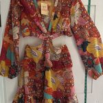 Girl Soul Tropical Floral Cut Out Ruffled Mini Dress Size M Size M Photo 0