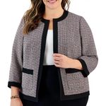 NWOT Kasper Tweed Collarless 3/4 Photo 0