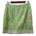 Lilly Pulitzer Lilly Pulitzer Sunnyside Skirt | Size 2 | Pink Green Lion Print | Crochet/Lace Photo 0