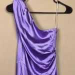 Elliatt NWT Elliat Women’s Cassini Satin Lilac Purple One Shoulder Faux Wrap Skirt Dress Photo 1