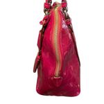 Coach Peyton Link C Embossed Patentā Leather Domed 32583 Raspberry Handbag Photo 6