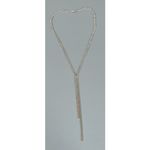 Silver Diamond Diamonds Double Strand Dangle Drop Necklace Choker Jewelry 💎 Photo 2