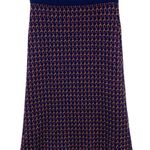 J.Crew Geometric Ring Midi Sweater Skirt Blue Red Merino Wool Blend Womens S Photo 2