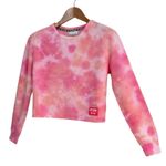 Juicy Couture Pink Tie Dye Cropped Long Sleeve Logo Top Women’s Size X-Small Photo 1