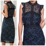 ZARA green black contrasting lace dress size Large Photo 1