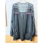 Free People  Feather in the Wind Charcol Embellished Tunic - Size - Medium Photo 6