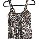 Swim Solutions Womens Tankini Swim Top Bust Support Leopard Print Brown 10 Photo 3