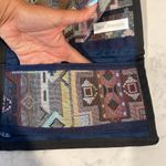 Vintage Stone Mountain suede tri fold crossbody or waist bag western interior Blue Photo 10