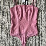 EXPRESS  Barbie Pink Leather Bodysuit Photo 0