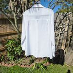 Eileen Fisher  Drapey Tencel Collared Shirt White L Photo 7