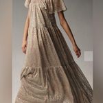 Anthropologie Flutter sleeve mock neck tiered maxi dress Photo 0