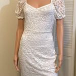 Windsor size medium ivory white short poof sleeves short lace mini dress NWT Photo 5