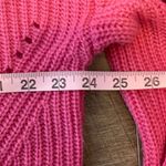 Blue Rain Womens Open Knit V-Neck Dropped Shoulder Sweater Pink Size Medium Photo 5