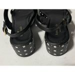Kate Spade  black leather sandals with white polka‎ dot platforms size 8.5 Photo 3